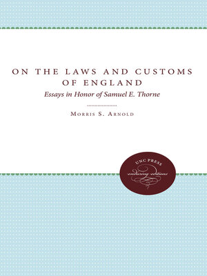 cover image of On the Laws and Customs of England